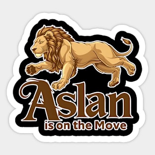 Aslan the Lion is on the Move Sticker